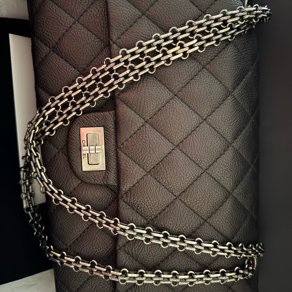 Chanel charcoal grey Quilted Leather med reissue Bag